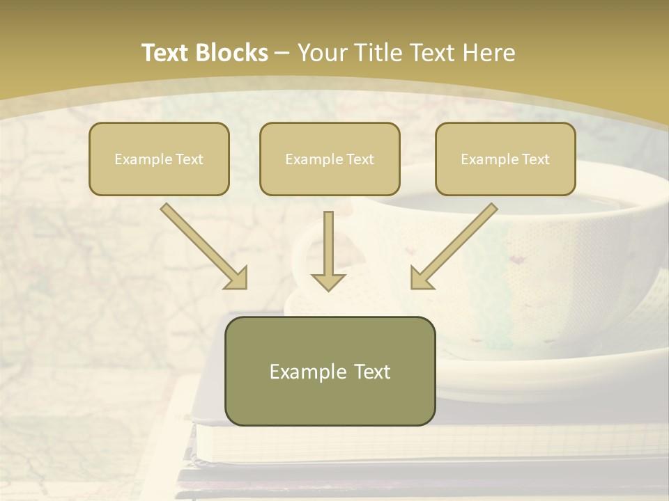 A Cup Of Coffee Sitting On Top Of A Book PowerPoint Template