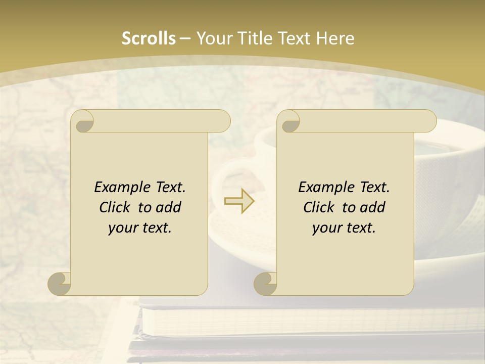 A Cup Of Coffee Sitting On Top Of A Book PowerPoint Template