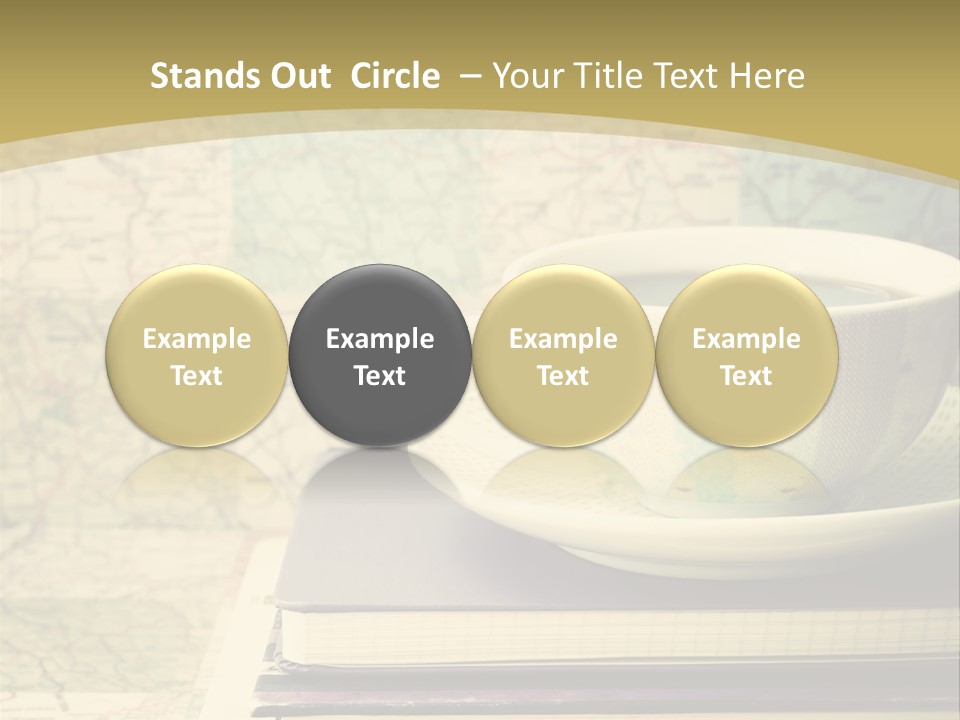 A Cup Of Coffee Sitting On Top Of A Book PowerPoint Template