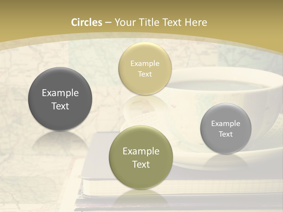 A Cup Of Coffee Sitting On Top Of A Book PowerPoint Template
