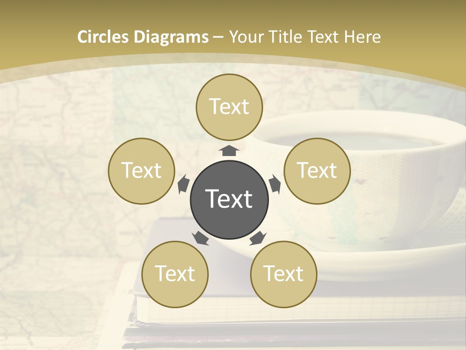 A Cup Of Coffee Sitting On Top Of A Book PowerPoint Template