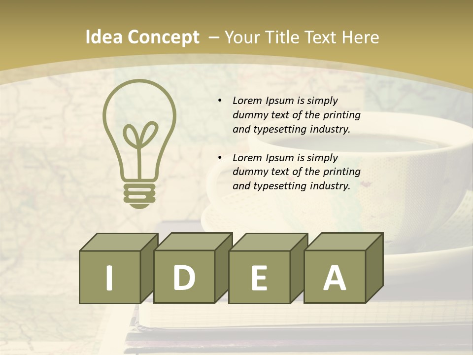 A Cup Of Coffee Sitting On Top Of A Book PowerPoint Template