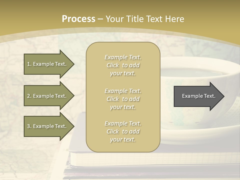 A Cup Of Coffee Sitting On Top Of A Book PowerPoint Template
