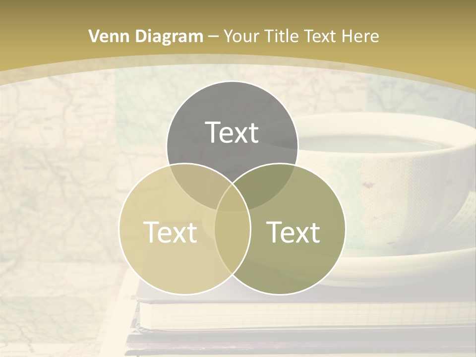 A Cup Of Coffee Sitting On Top Of A Book PowerPoint Template