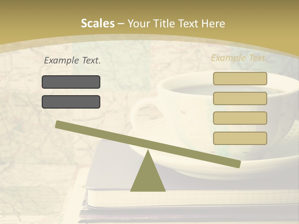 A Cup Of Coffee Sitting On Top Of A Book PowerPoint Template