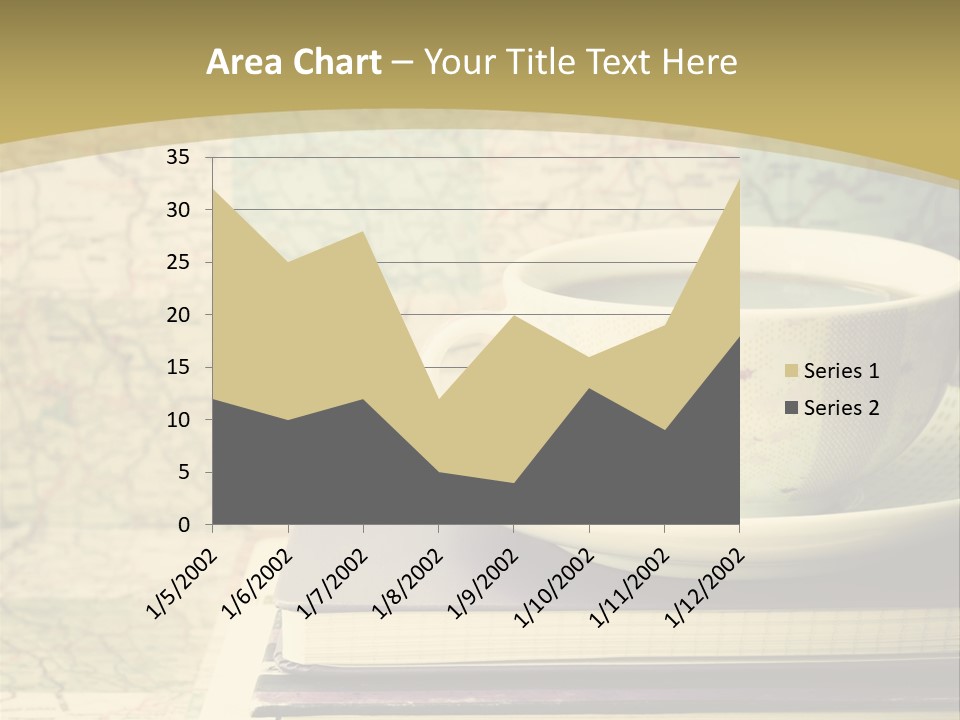 A Cup Of Coffee Sitting On Top Of A Book PowerPoint Template