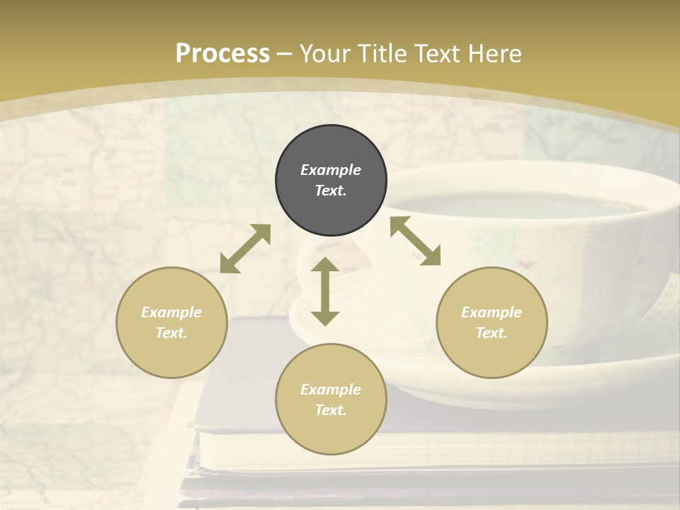 A Cup Of Coffee Sitting On Top Of A Book PowerPoint Template