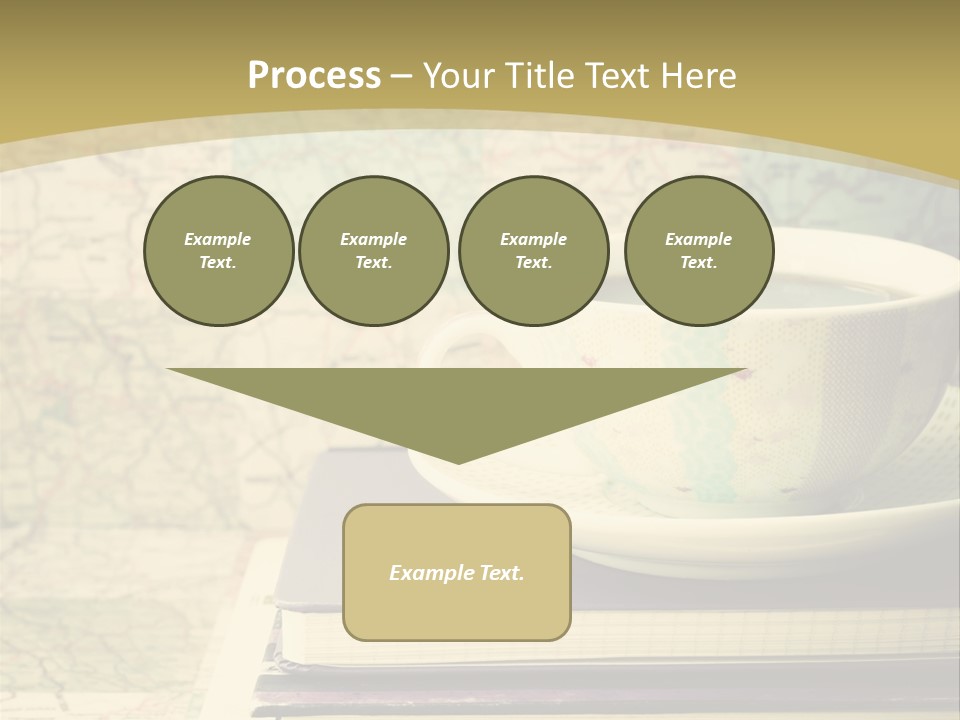 A Cup Of Coffee Sitting On Top Of A Book PowerPoint Template