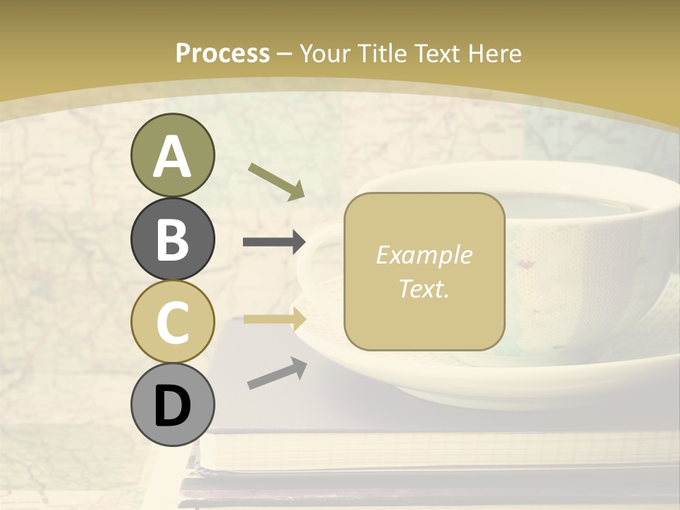 A Cup Of Coffee Sitting On Top Of A Book PowerPoint Template