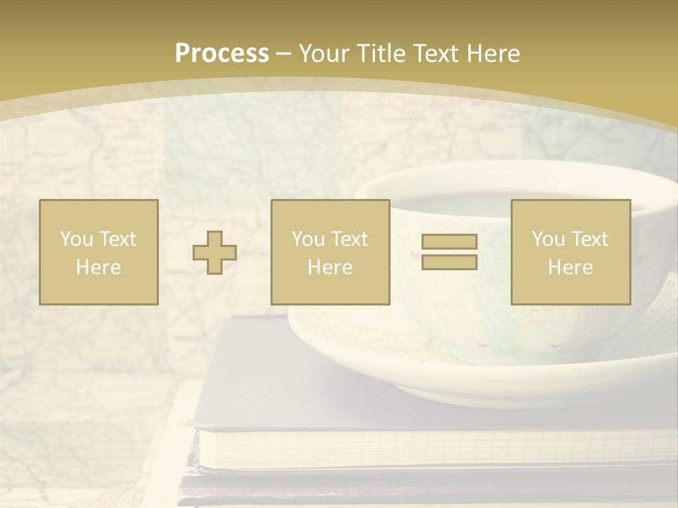 A Cup Of Coffee Sitting On Top Of A Book PowerPoint Template