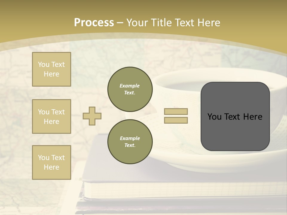 A Cup Of Coffee Sitting On Top Of A Book PowerPoint Template