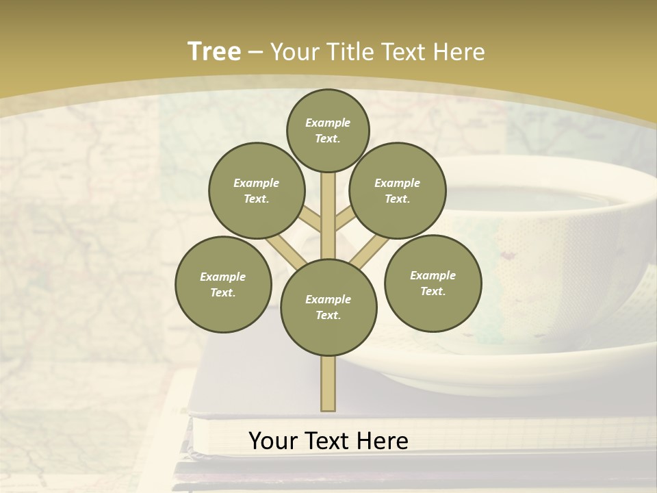 A Cup Of Coffee Sitting On Top Of A Book PowerPoint Template