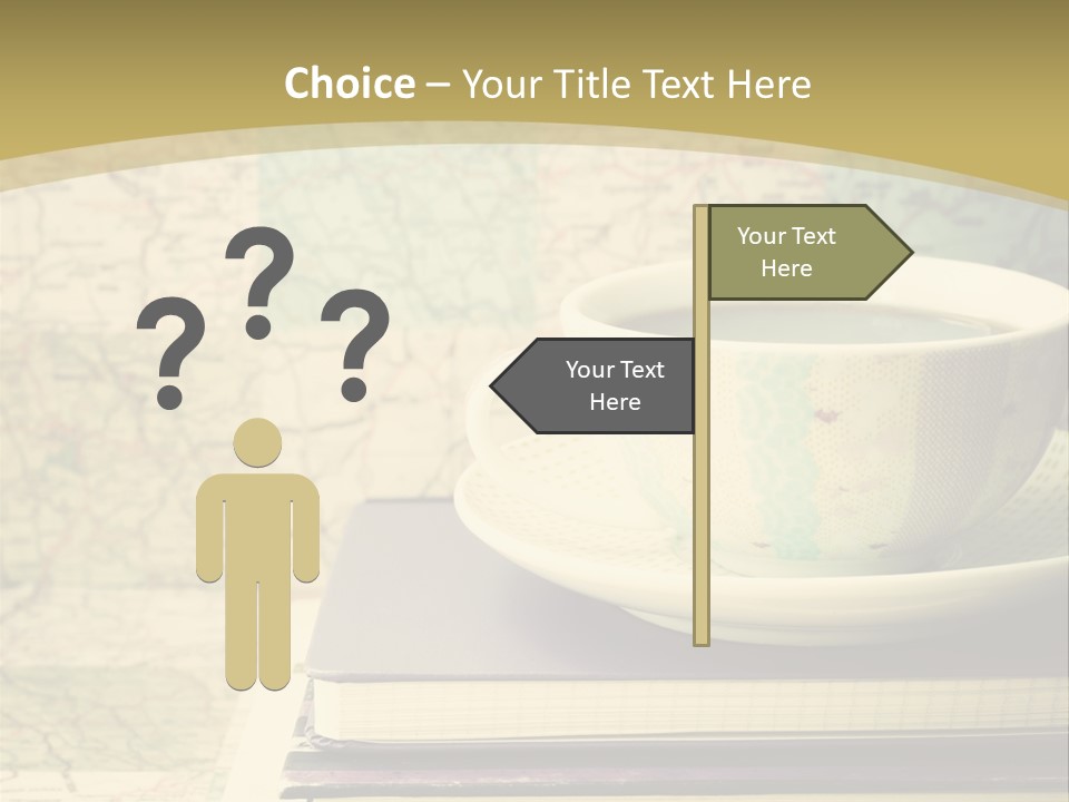 A Cup Of Coffee Sitting On Top Of A Book PowerPoint Template