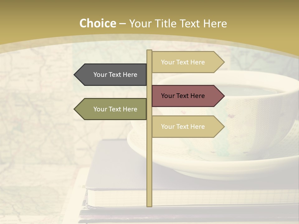 A Cup Of Coffee Sitting On Top Of A Book PowerPoint Template