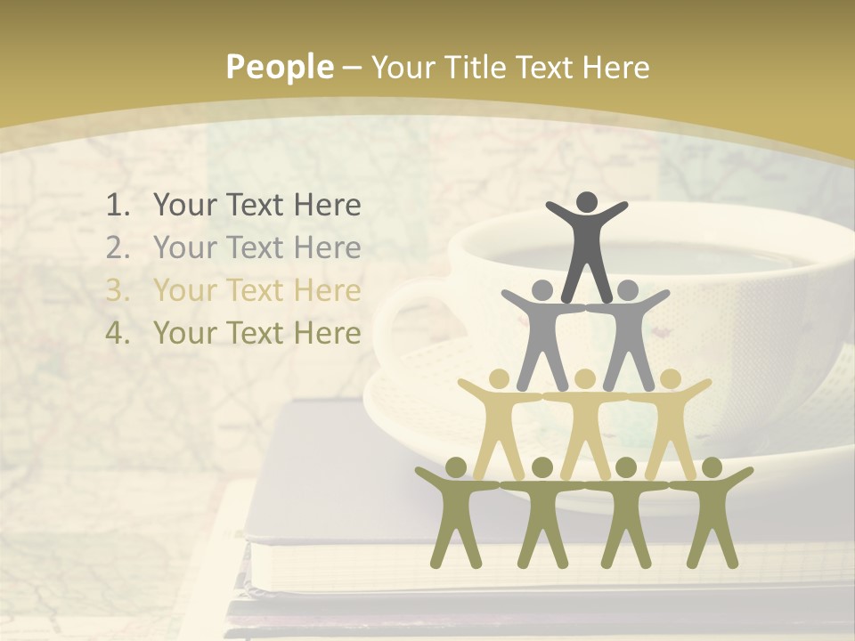 A Cup Of Coffee Sitting On Top Of A Book PowerPoint Template