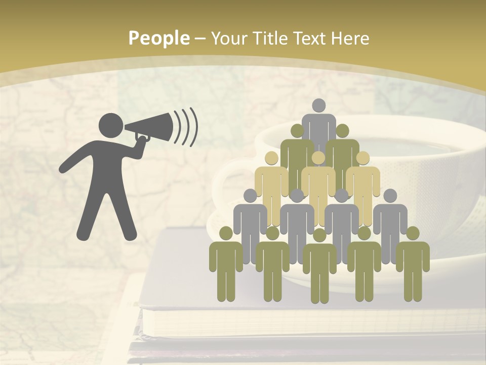 A Cup Of Coffee Sitting On Top Of A Book PowerPoint Template
