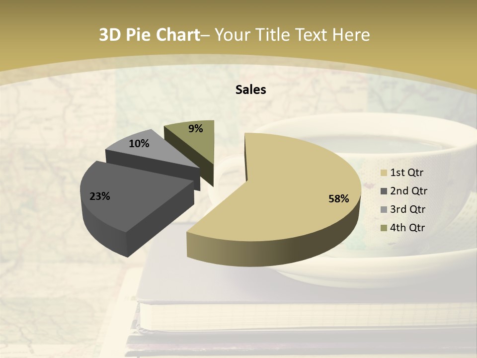 A Cup Of Coffee Sitting On Top Of A Book PowerPoint Template