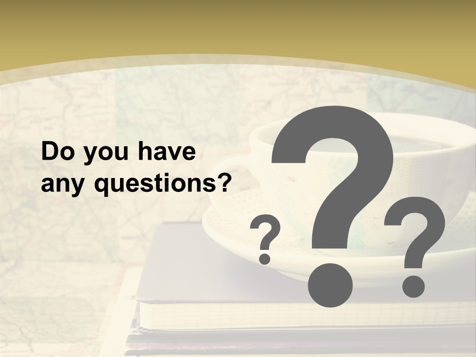 A Cup Of Coffee Sitting On Top Of A Book PowerPoint Template