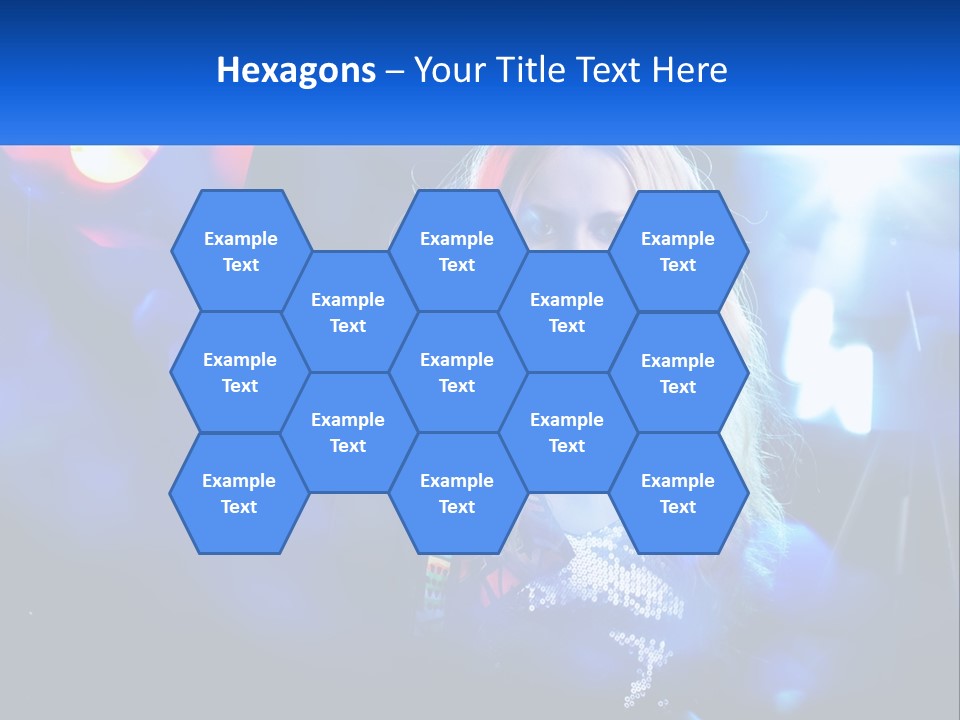 A Woman With Blonde Hair Is Posing For A Picture PowerPoint Template