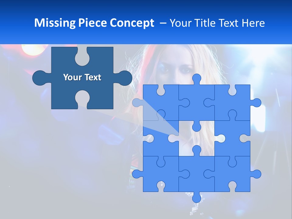 A Woman With Blonde Hair Is Posing For A Picture PowerPoint Template