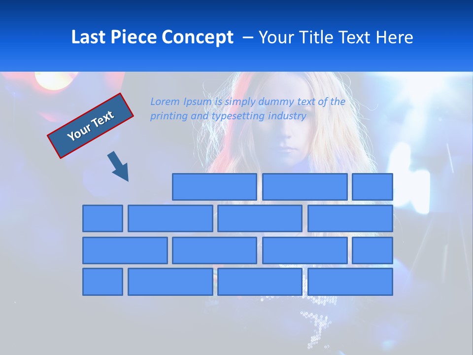 A Woman With Blonde Hair Is Posing For A Picture PowerPoint Template