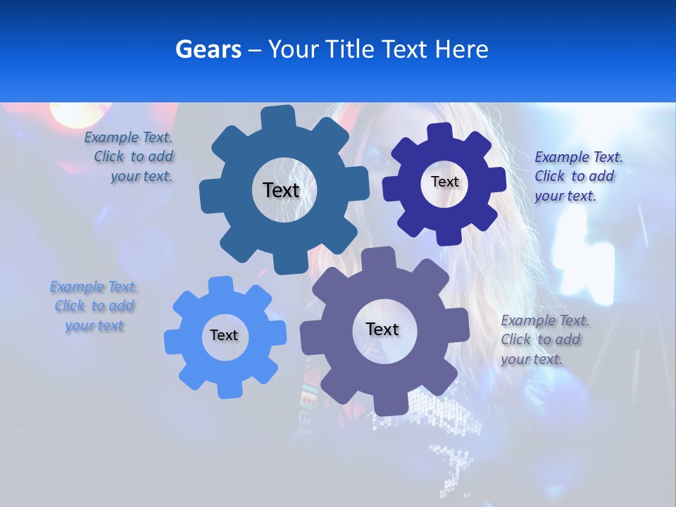 A Woman With Blonde Hair Is Posing For A Picture PowerPoint Template