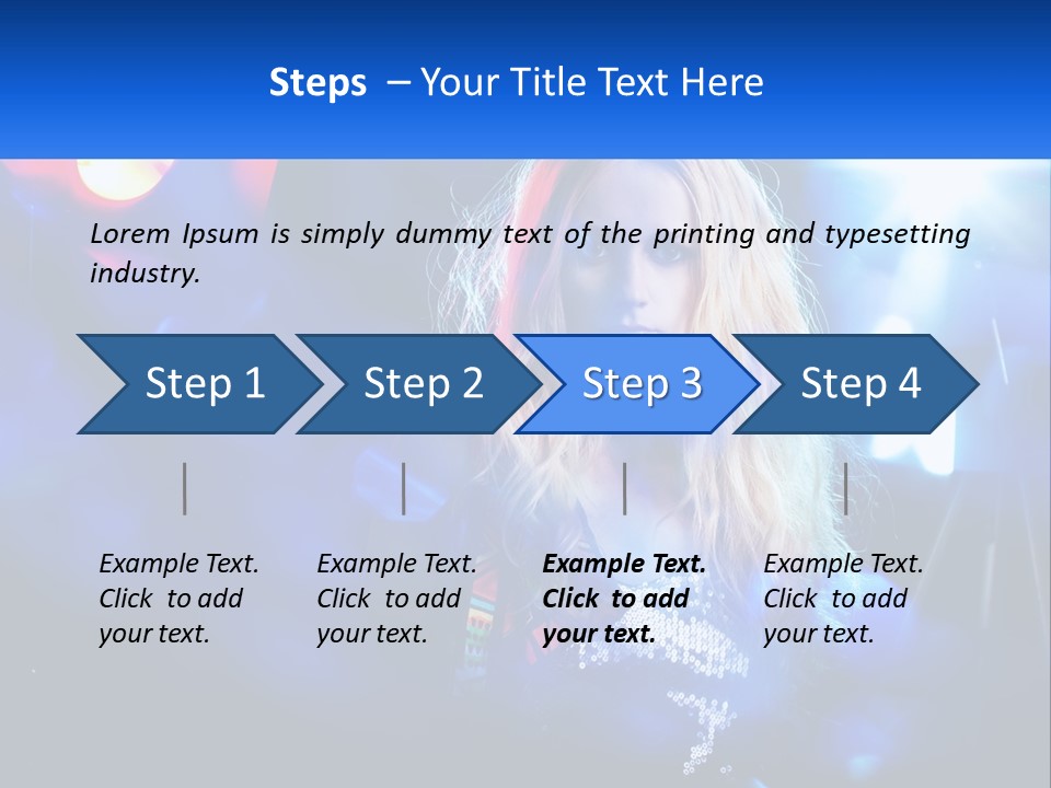A Woman With Blonde Hair Is Posing For A Picture PowerPoint Template