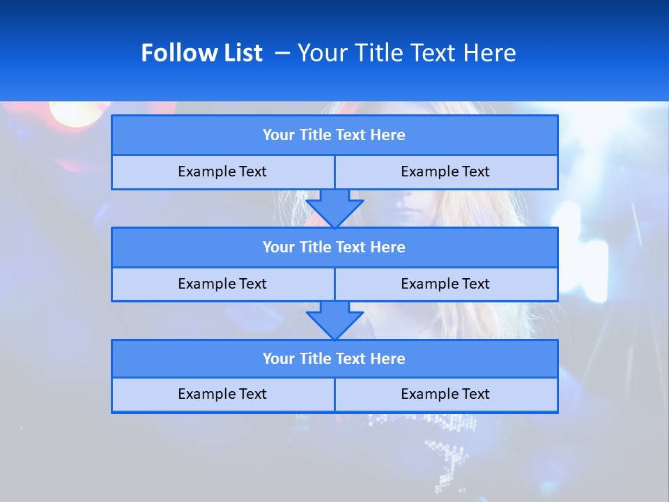 A Woman With Blonde Hair Is Posing For A Picture PowerPoint Template