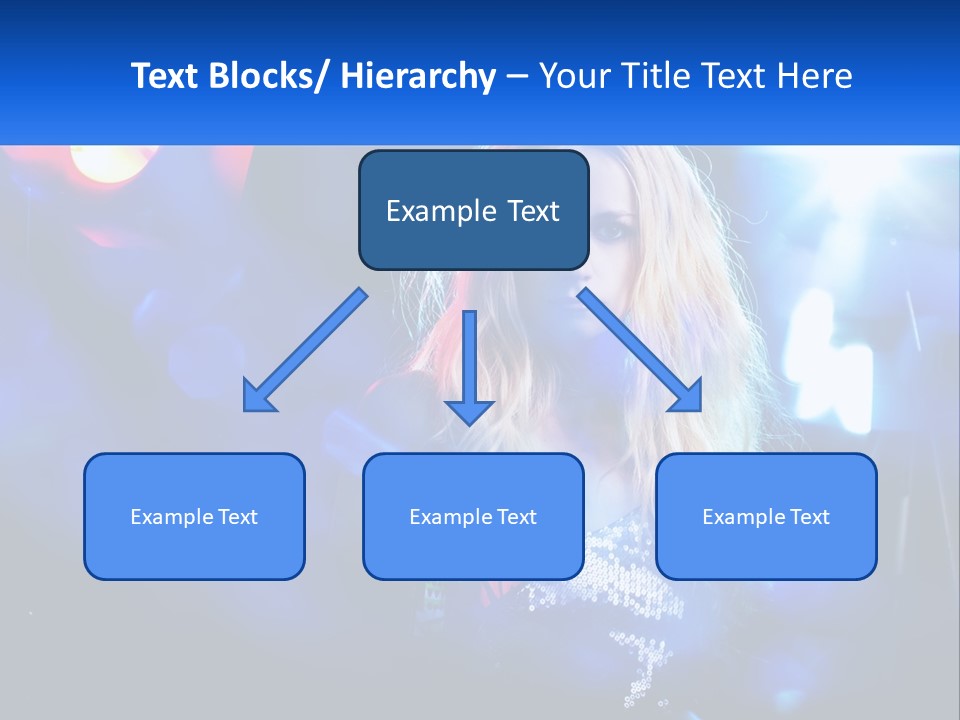 A Woman With Blonde Hair Is Posing For A Picture PowerPoint Template