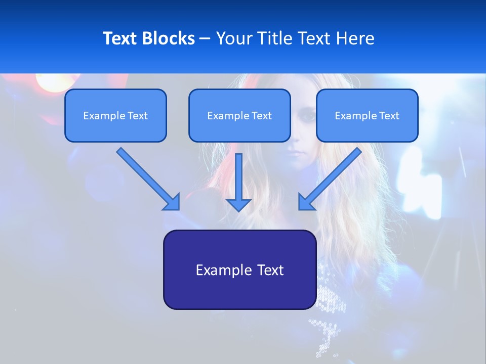 A Woman With Blonde Hair Is Posing For A Picture PowerPoint Template