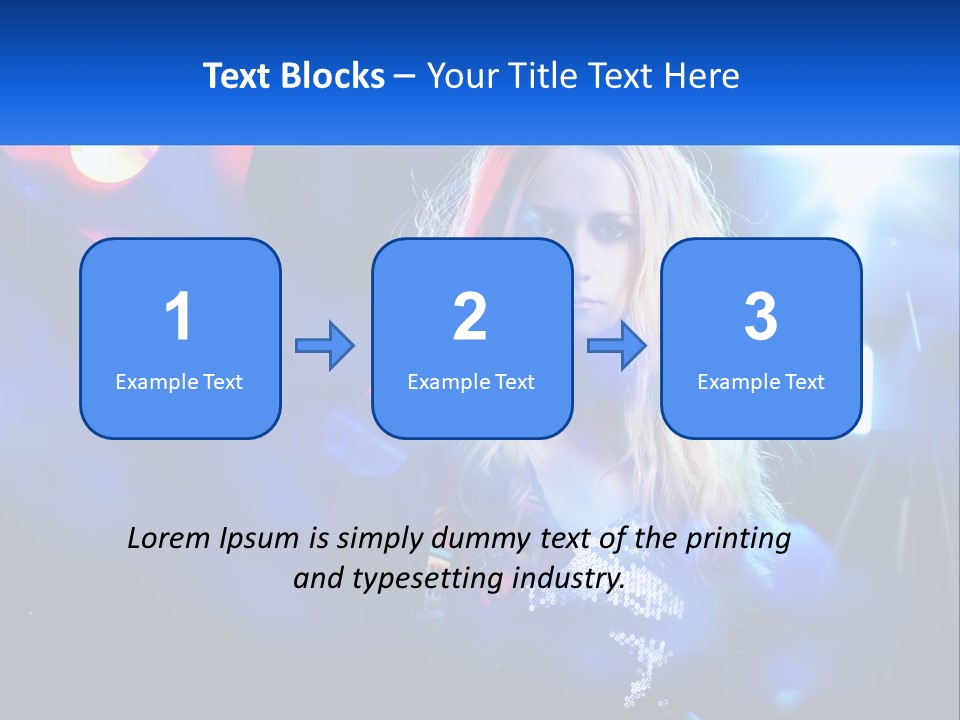 A Woman With Blonde Hair Is Posing For A Picture PowerPoint Template