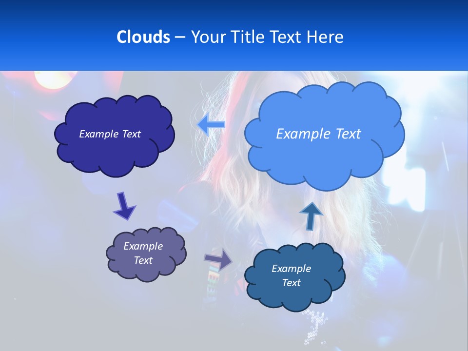 A Woman With Blonde Hair Is Posing For A Picture PowerPoint Template