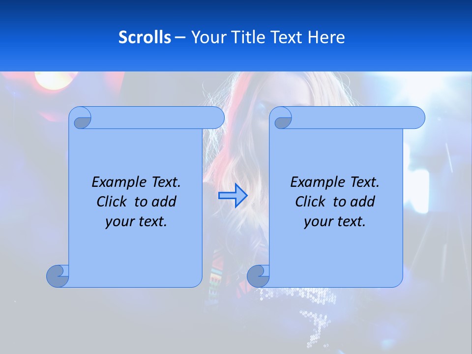 A Woman With Blonde Hair Is Posing For A Picture PowerPoint Template