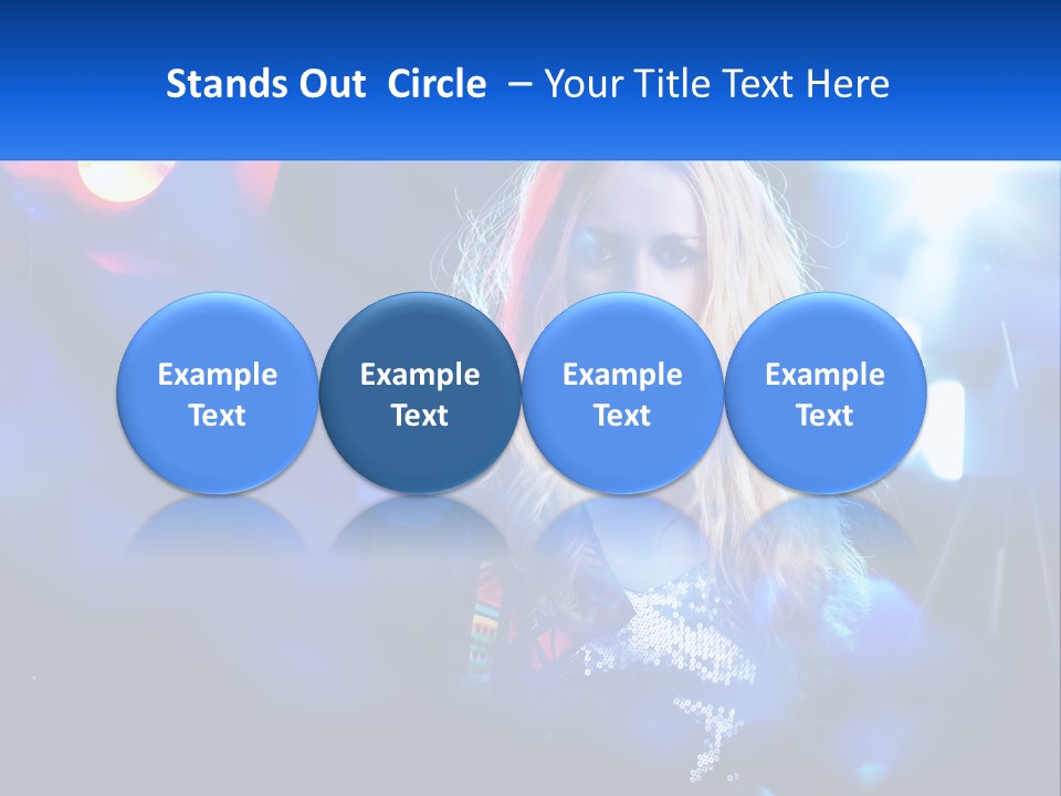 A Woman With Blonde Hair Is Posing For A Picture PowerPoint Template