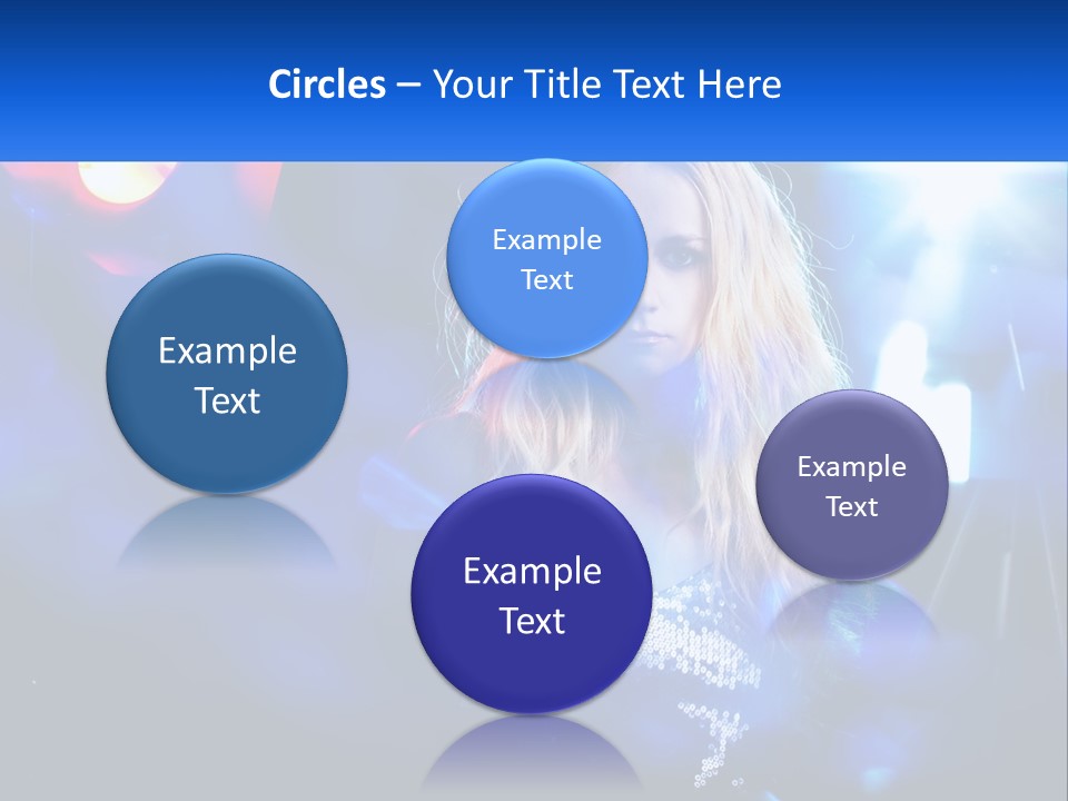 A Woman With Blonde Hair Is Posing For A Picture PowerPoint Template