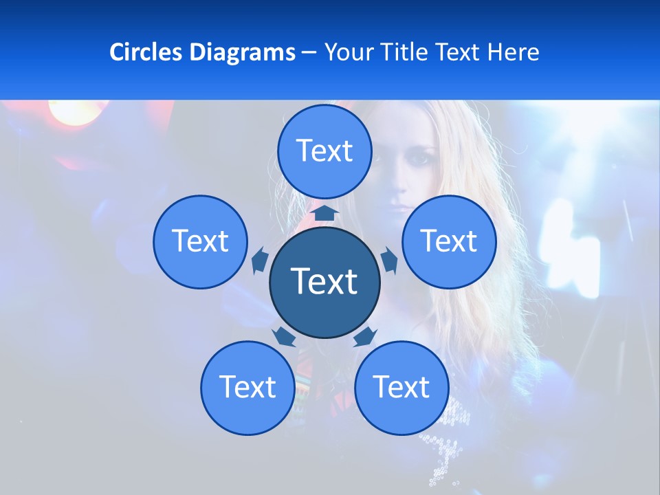 A Woman With Blonde Hair Is Posing For A Picture PowerPoint Template