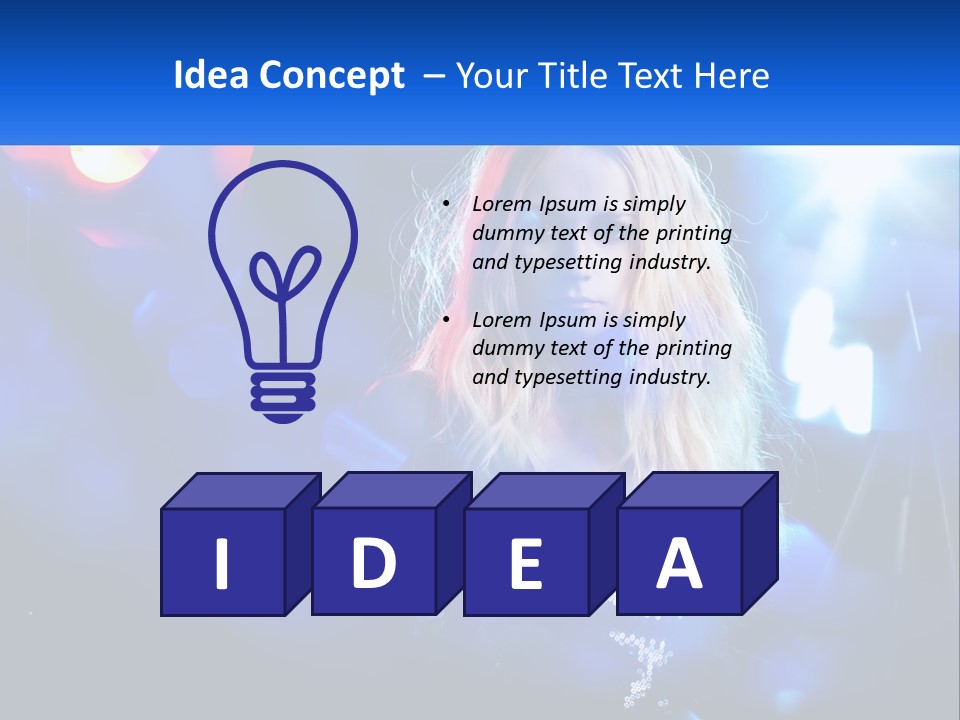 A Woman With Blonde Hair Is Posing For A Picture PowerPoint Template