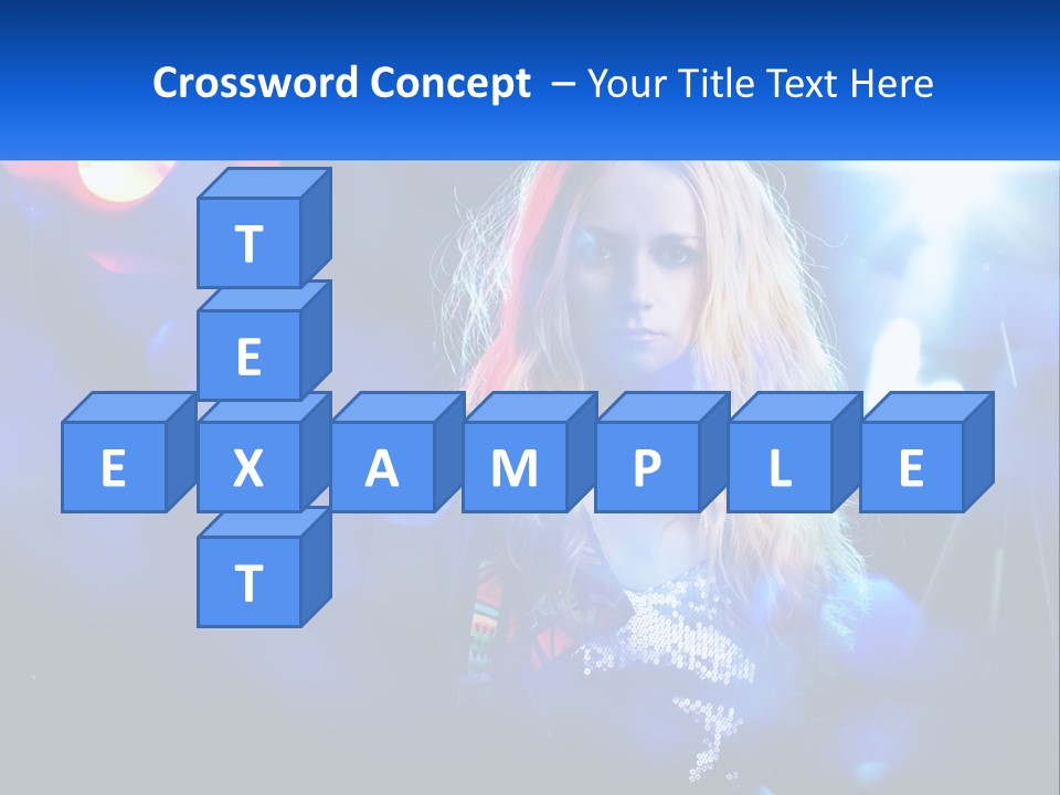 A Woman With Blonde Hair Is Posing For A Picture PowerPoint Template