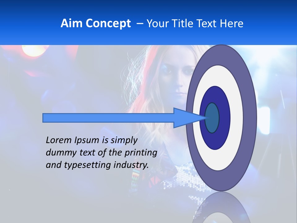 A Woman With Blonde Hair Is Posing For A Picture PowerPoint Template