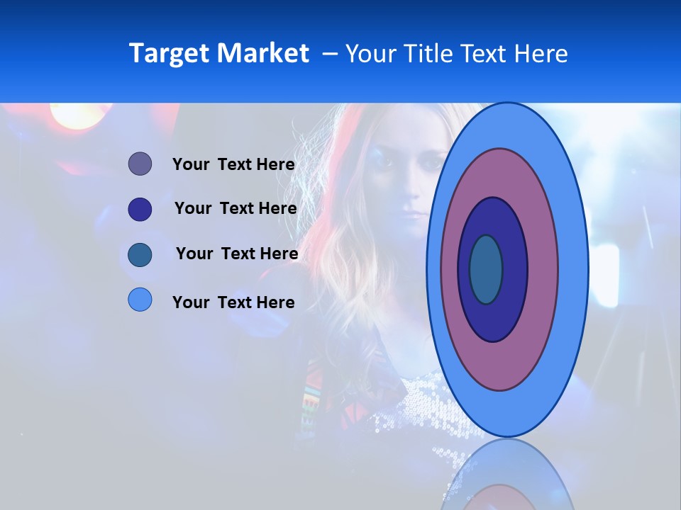 A Woman With Blonde Hair Is Posing For A Picture PowerPoint Template