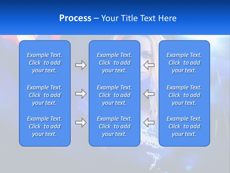 A Woman With Blonde Hair Is Posing For A Picture PowerPoint Template