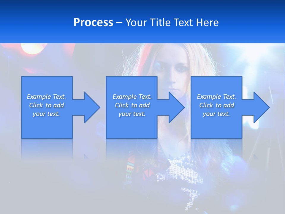 A Woman With Blonde Hair Is Posing For A Picture PowerPoint Template