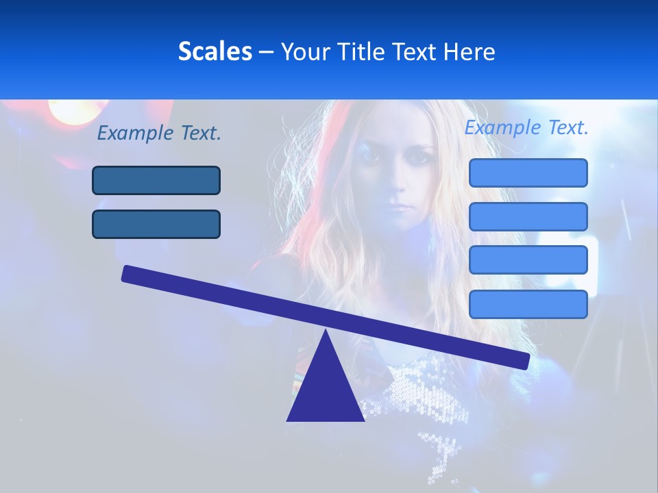 A Woman With Blonde Hair Is Posing For A Picture PowerPoint Template