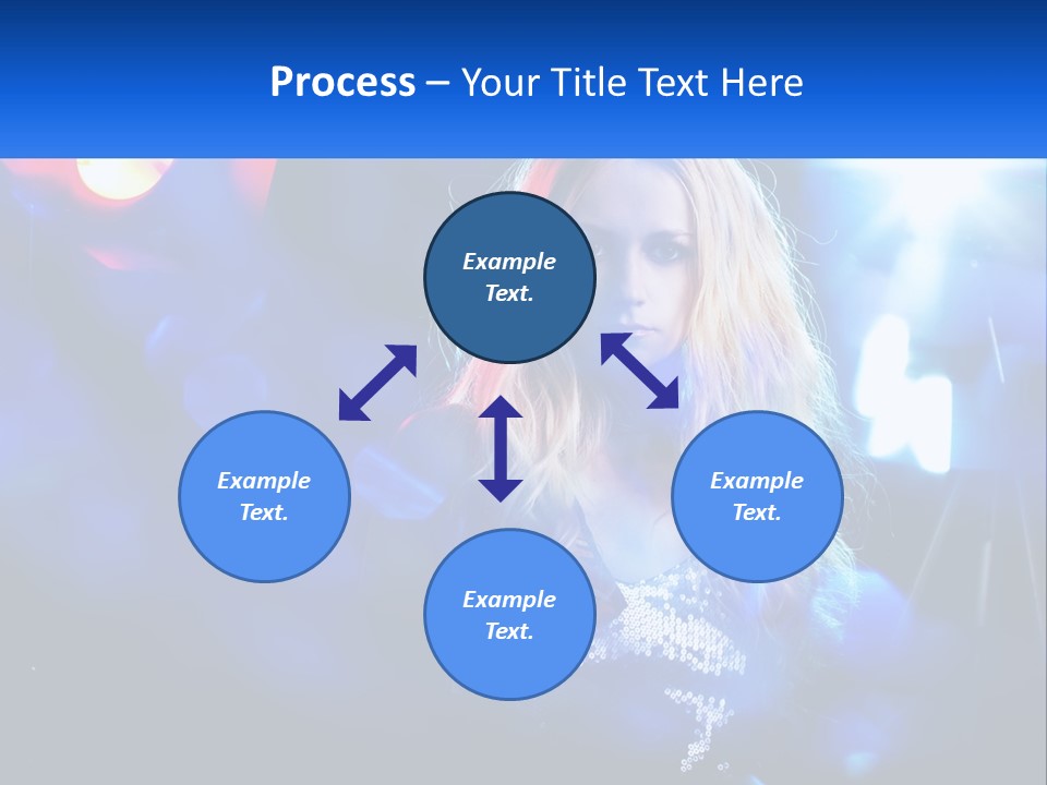 A Woman With Blonde Hair Is Posing For A Picture PowerPoint Template