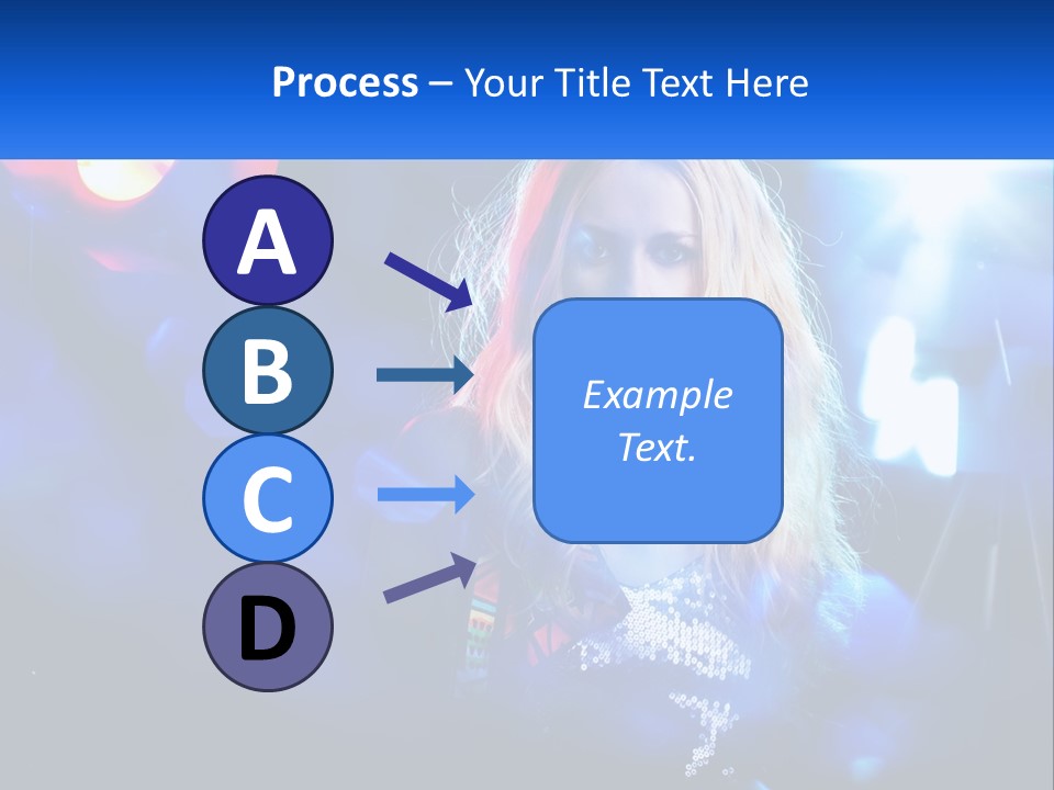 A Woman With Blonde Hair Is Posing For A Picture PowerPoint Template