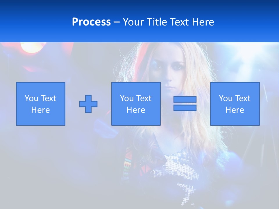 A Woman With Blonde Hair Is Posing For A Picture PowerPoint Template