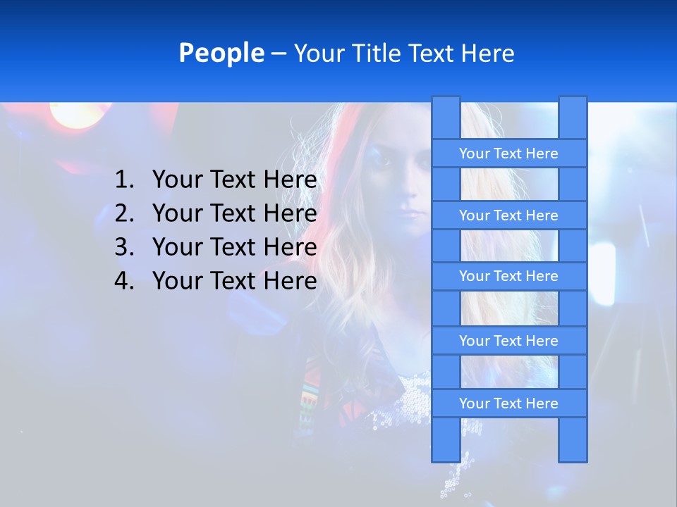 A Woman With Blonde Hair Is Posing For A Picture PowerPoint Template