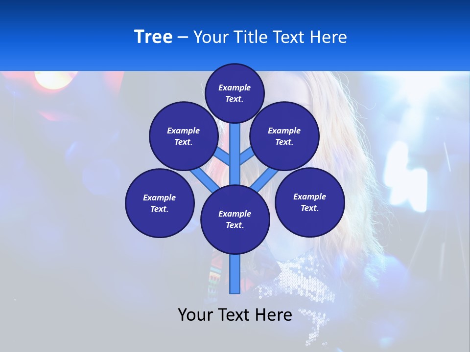 A Woman With Blonde Hair Is Posing For A Picture PowerPoint Template