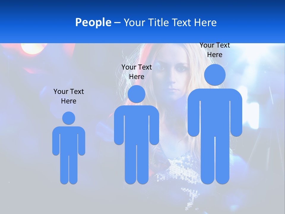 A Woman With Blonde Hair Is Posing For A Picture PowerPoint Template