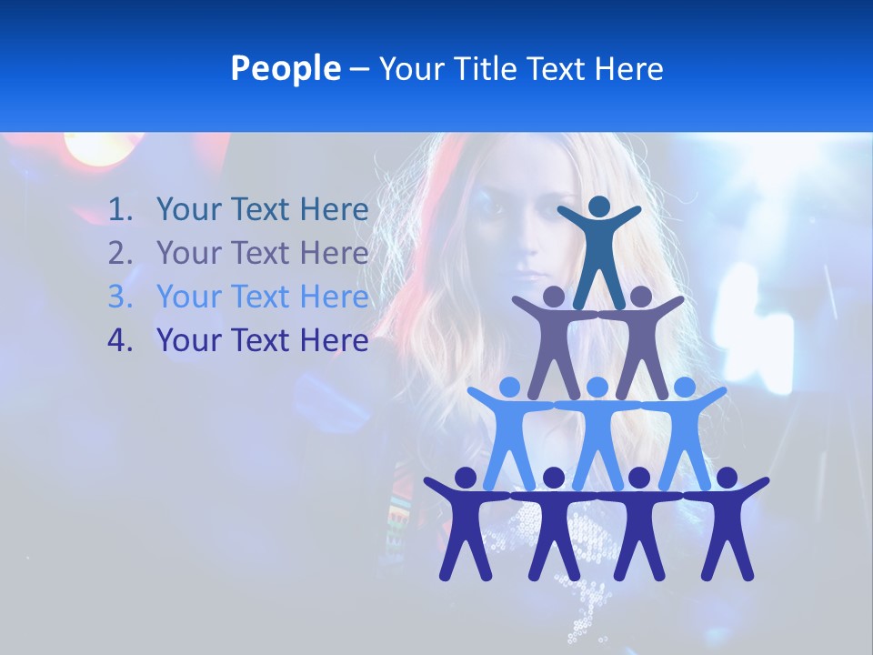 A Woman With Blonde Hair Is Posing For A Picture PowerPoint Template
